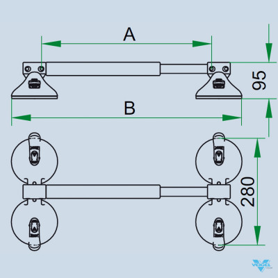 Поручень на присосках Quattro Plus (ширина 580-705 мм, захват 420-545 мм)-6