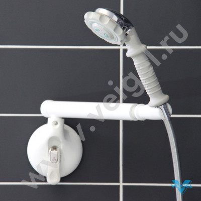 Держатель на вакуумных присосках для душевой лейки с поворотным кронштейном (угол до 180 градусов)-0